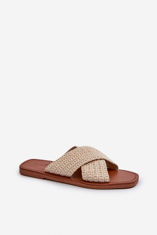 Women's Flat Sandals Big Star NN274078 Beige