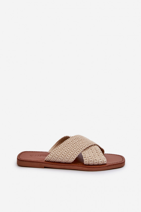 Women's Flat Sandals Big Star NN274078 Beige
