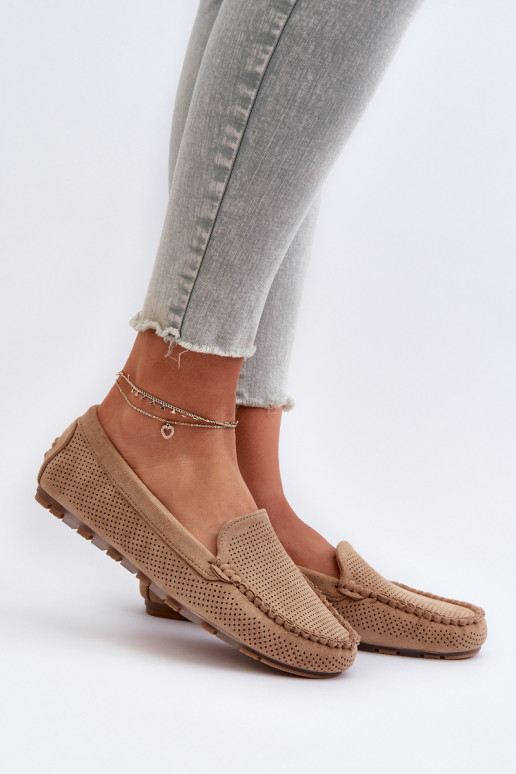 Women's Suede Moccasins Dark Beige Ranica
