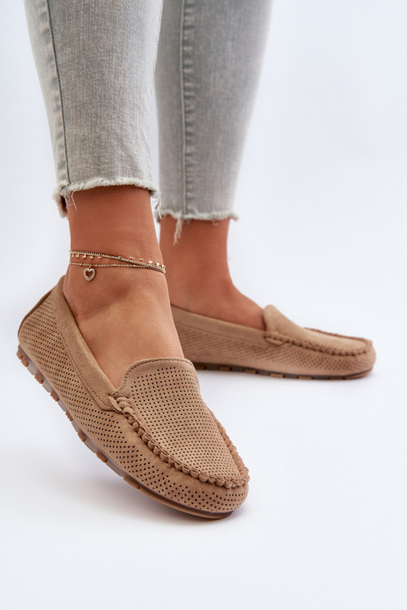 Women's Suede Moccasins Dark Beige Ranica