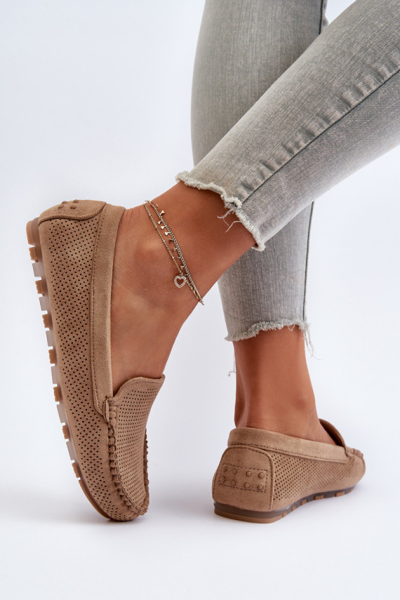 Women's Suede Moccasins Dark Beige Ranica