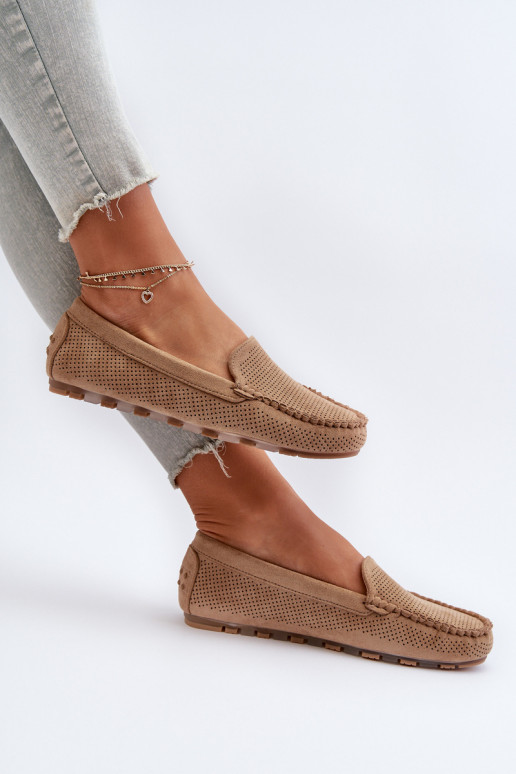 Women's Suede Moccasins Dark Beige Ranica