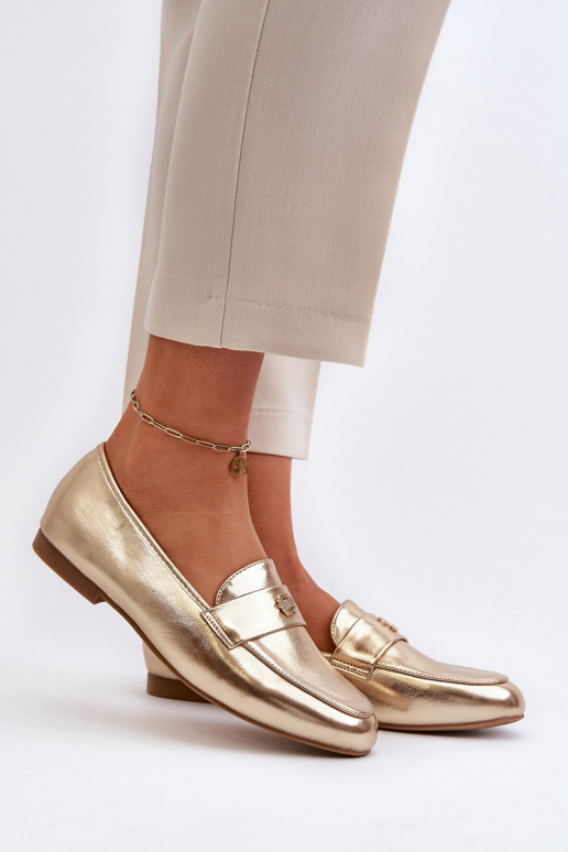 Women's Flat Heel Loafers Gold Sylvaine