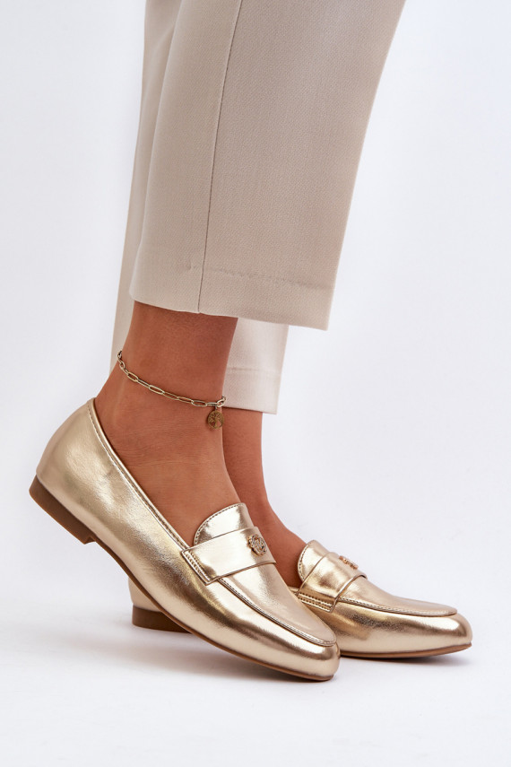 Women's Flat Heel Loafers Gold Sylvaine