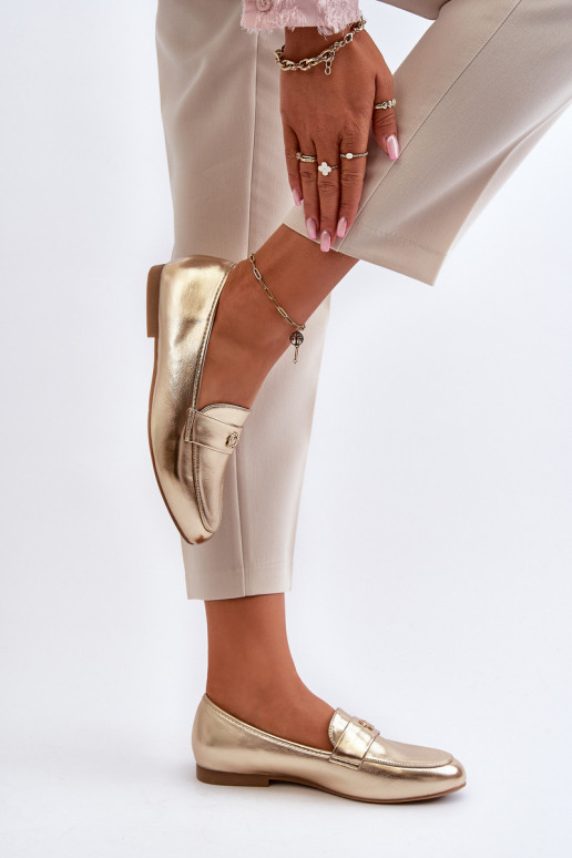 Women's Flat Heel Loafers Gold Sylvaine