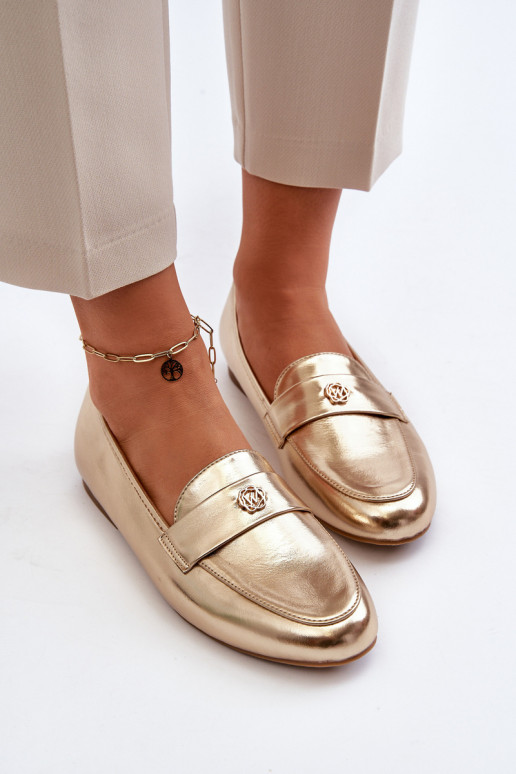 Women's Flat Heel Loafers Gold Sylvaine