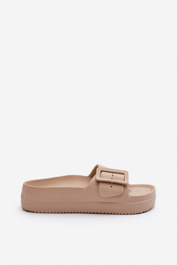 Women's Foam Platform Sandals with Buckle Big Star NN274A666 Beige