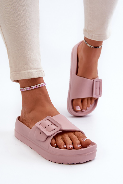 Women's Foam Platform Sandals with Buckle Big Star NN274A663 Pink