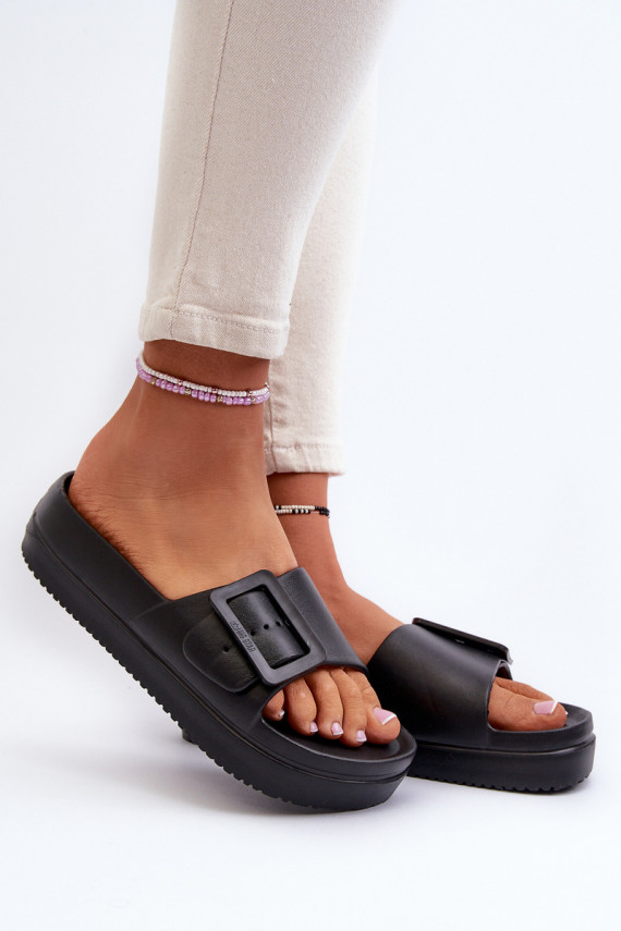 Women's Foam Platform Sandals with Buckle Big Star NN274A662 Black