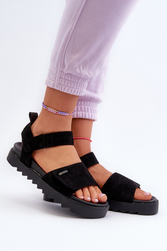 Women's Suede Platform Sandals Big Star NN274700 Black