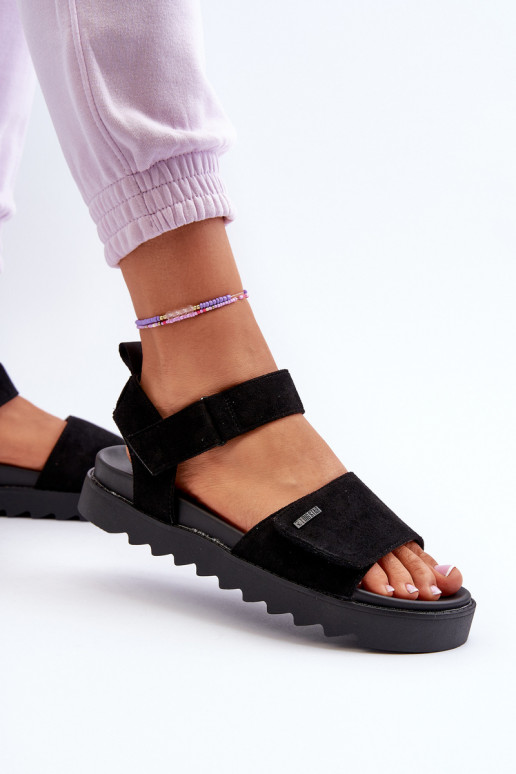Women's Suede Platform Sandals Big Star NN274700 Black