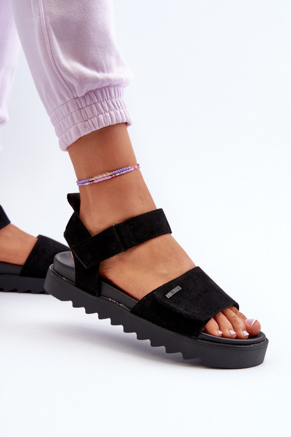 Women's Suede Platform Sandals Big Star NN274700 Black