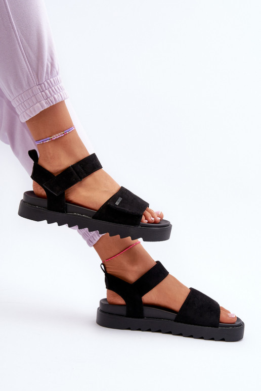 Women's Suede Platform Sandals Big Star NN274700 Black