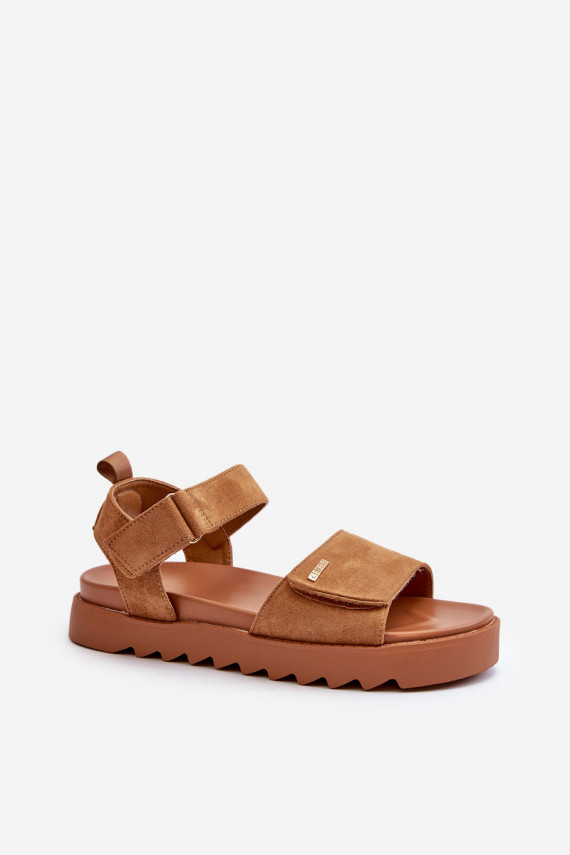Women's Suede Platform Sandals Big Star NN274705 Brown