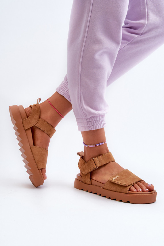 Women's Suede Platform Sandals Big Star NN274705 Brown