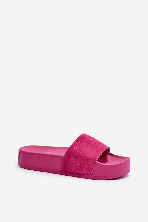 Women's Platform Suede Slippers Big Star NN274A672 Fuchsia