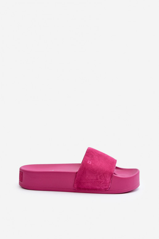 Women's Platform Suede Slippers Big Star NN274A672 Fuchsia