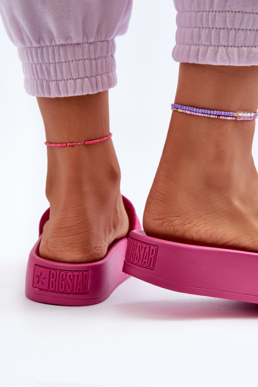 Women's Platform Suede Slippers Big Star NN274A672 Fuchsia