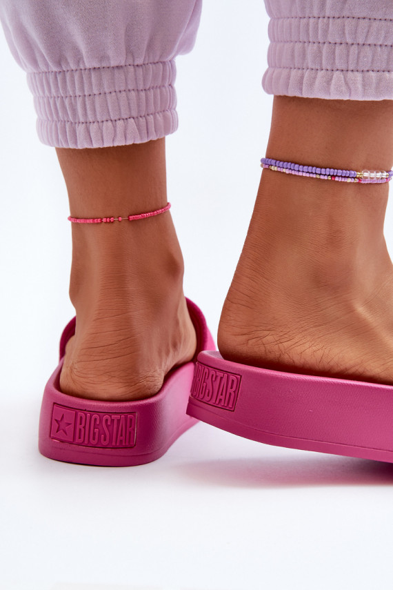 Women's Platform Suede Slippers Big Star NN274A672 Fuchsia
