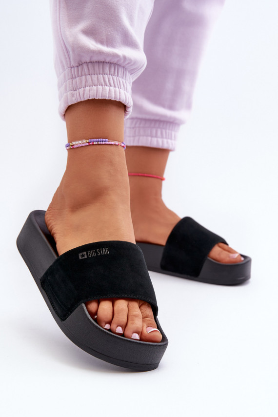 Women's Suede Platform Sandals Big Star NN274A670 Black