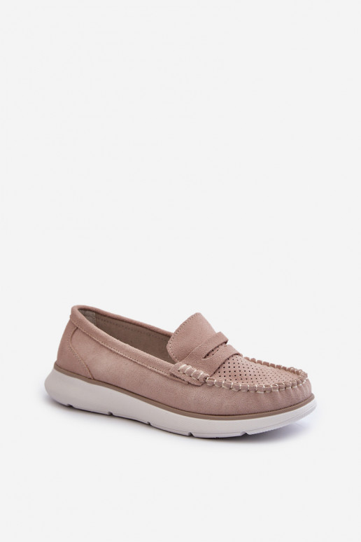Suede Platform Moccasins Sergio Leone SP012 Beige