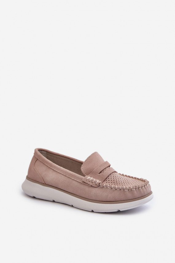 Suede Platform Moccasins Sergio Leone SP012 Beige