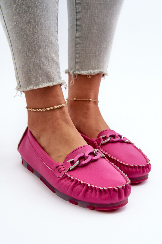Suede Comfortable Loafers Fuchsia Giovana