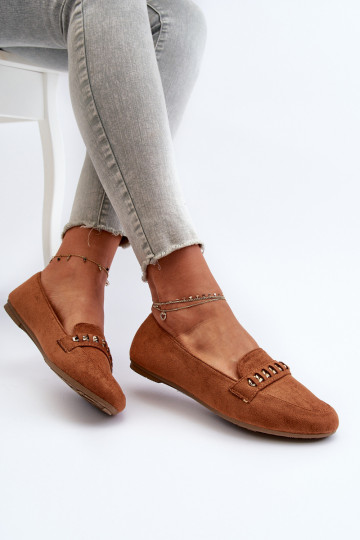 Shiny Women's Loafers With Chain Camel Aredilla 2