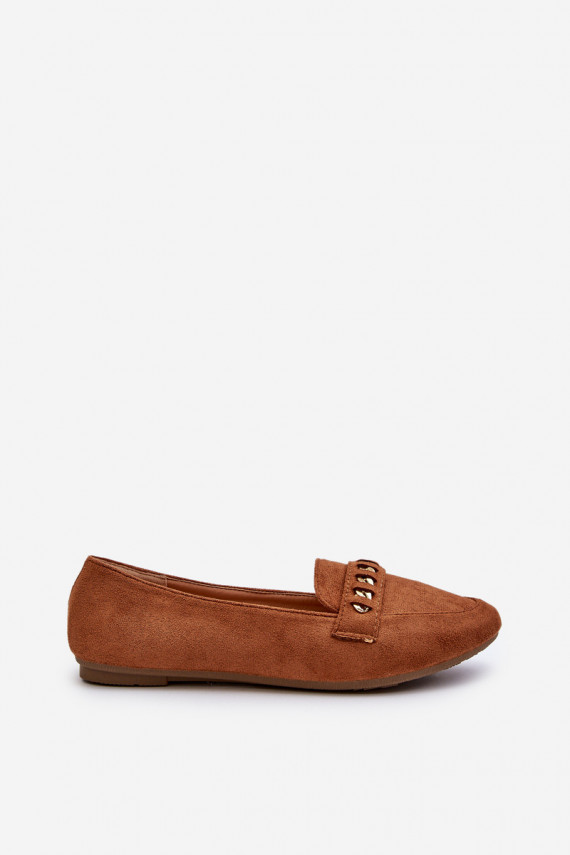 Shiny Women's Loafers With Chain Camel Aredilla