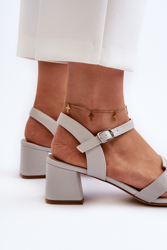 Women's High Heel Sandals in Faux Leather Sergio Leone SK894 Grey