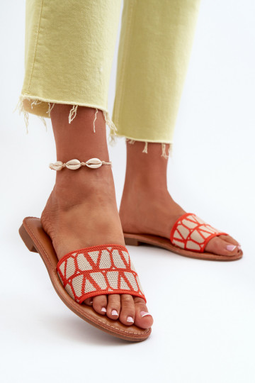 Women's Flat Heel Sandals Orange Traivea 2