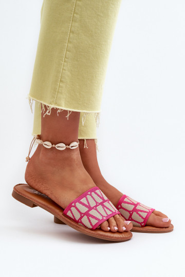 Women's Flat Heel Flip Flops in Fuchsia by Traivea 2