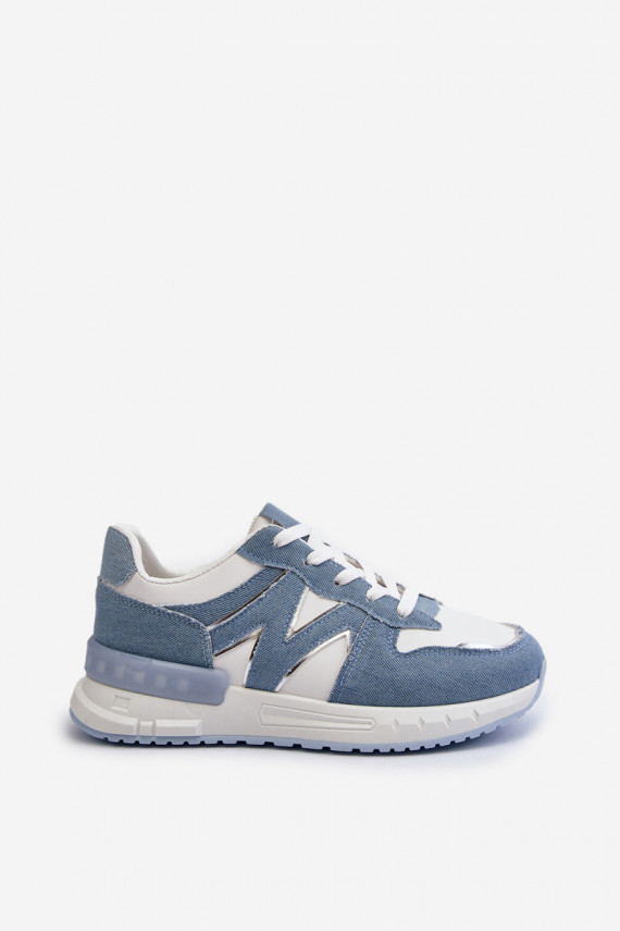Women's Denim Sneakers Made of Eco Leather Blue Kaimans