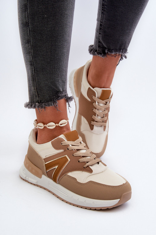 Women's Sneakers Made of Eco Leather Brown Vinelli