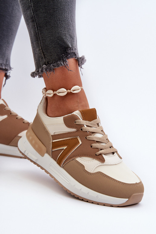 Women's Sneakers Made of Eco Leather Brown Vinelli