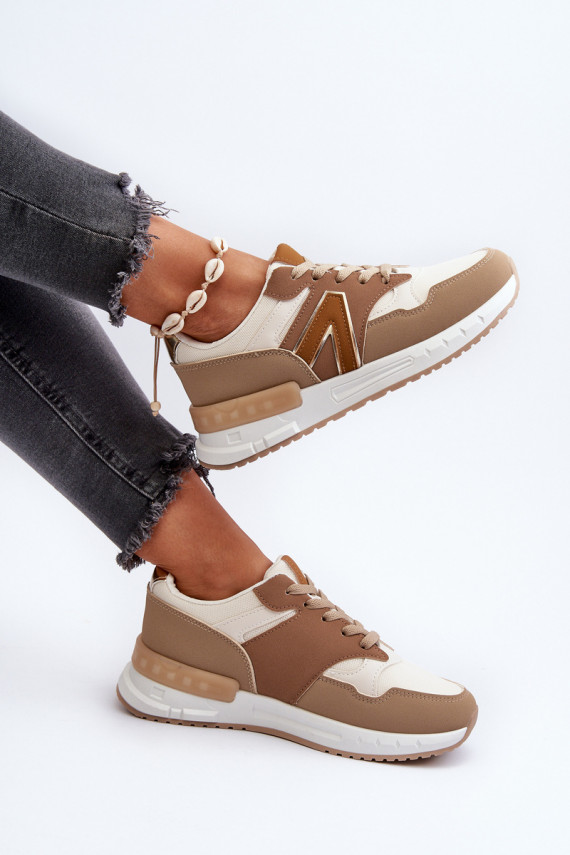 Women's Sneakers Made of Eco Leather Brown Vinelli