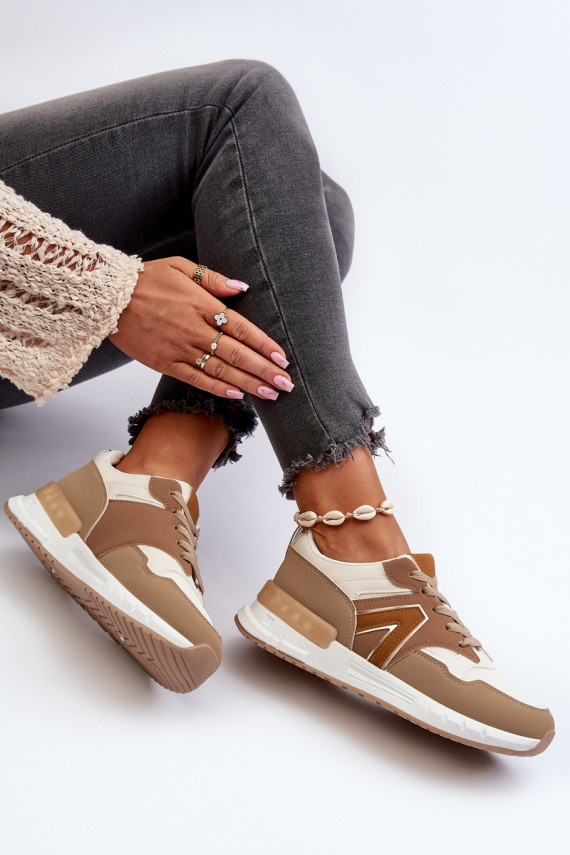 Women's Sneakers Made of Eco Leather Brown Vinelli