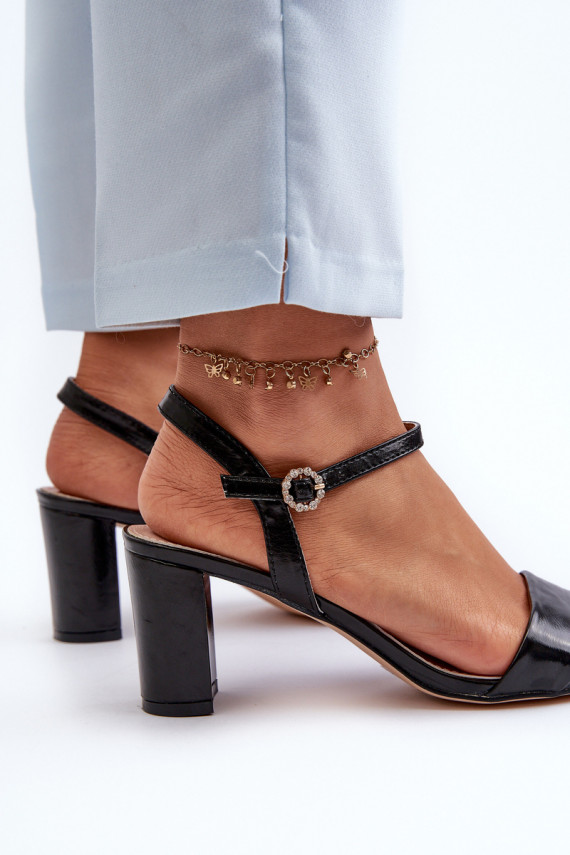 Black Sandals with Heel Glindra