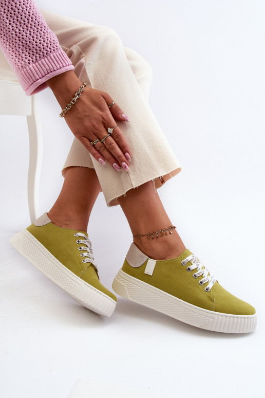 Women's sneakers MEMORY FOAM SYSTEM BIG STAR NN276003 Lime