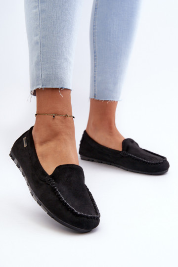 Women's Black Faux Suede Moccasins Amrutia 2
