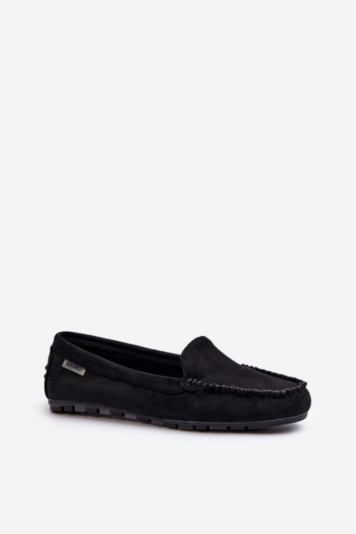Women's Black Faux Suede Moccasins Amrutia