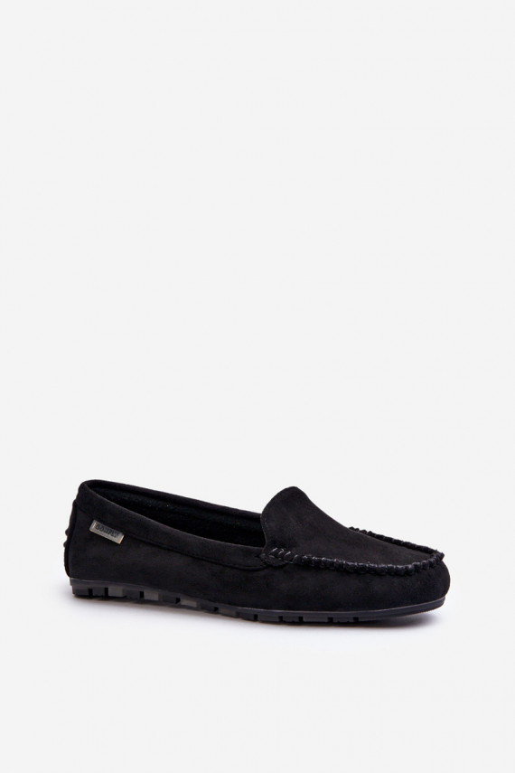 Women's Black Faux Suede Moccasins Amrutia
