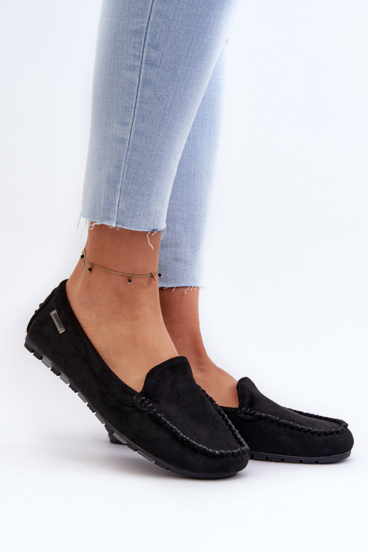 Women's Black Faux Suede Moccasins Amrutia