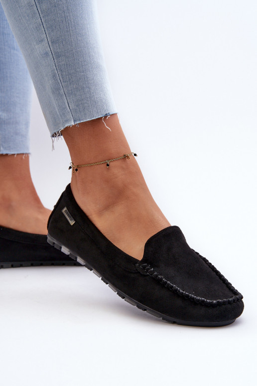 Women's Black Faux Suede Moccasins Amrutia