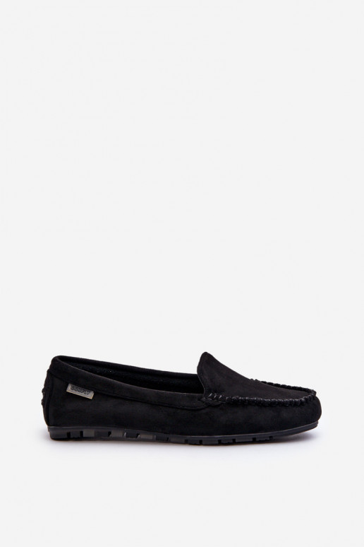 Women's Black Faux Suede Moccasins Amrutia