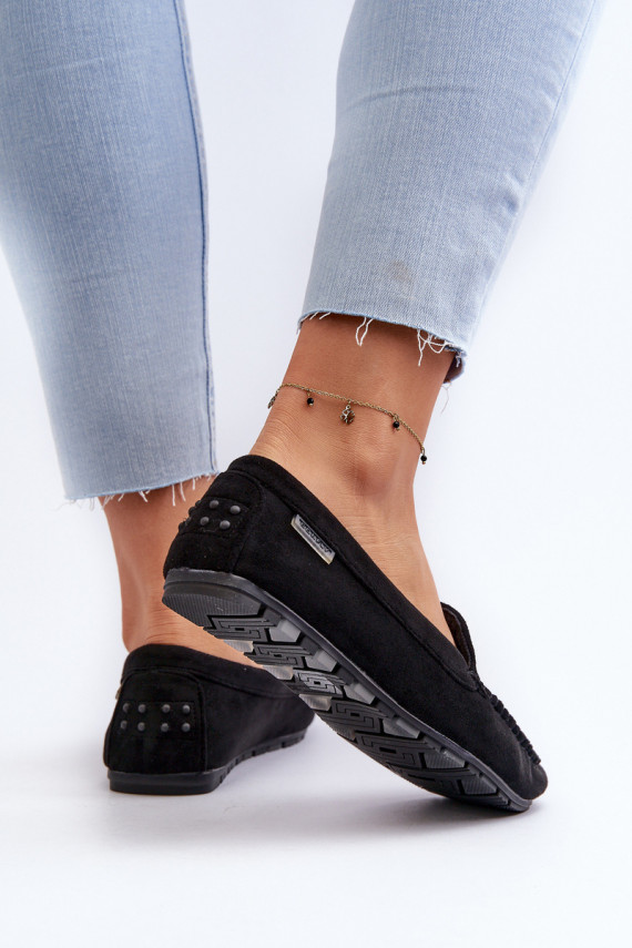 Women's Black Faux Suede Moccasins Amrutia