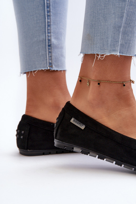 Women's Black Faux Suede Moccasins Amrutia