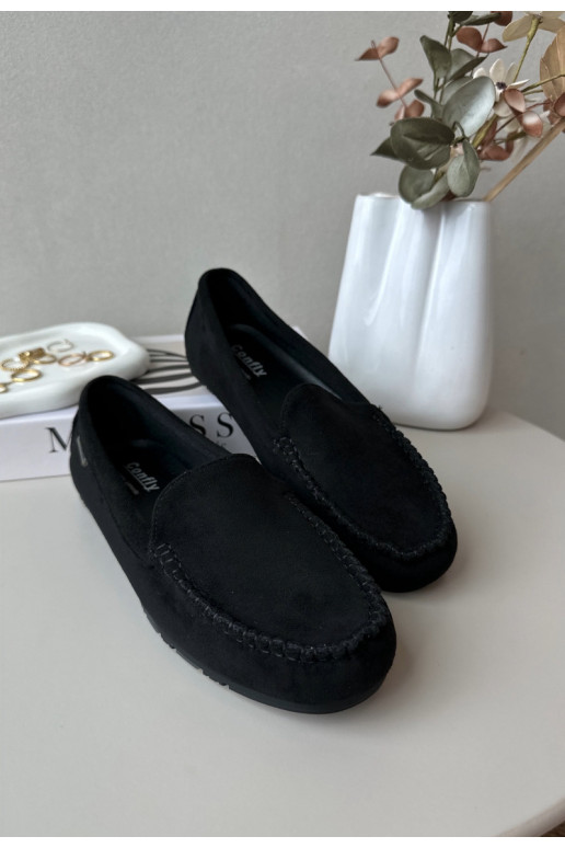 Women's Black Faux Suede Moccasins Amrutia