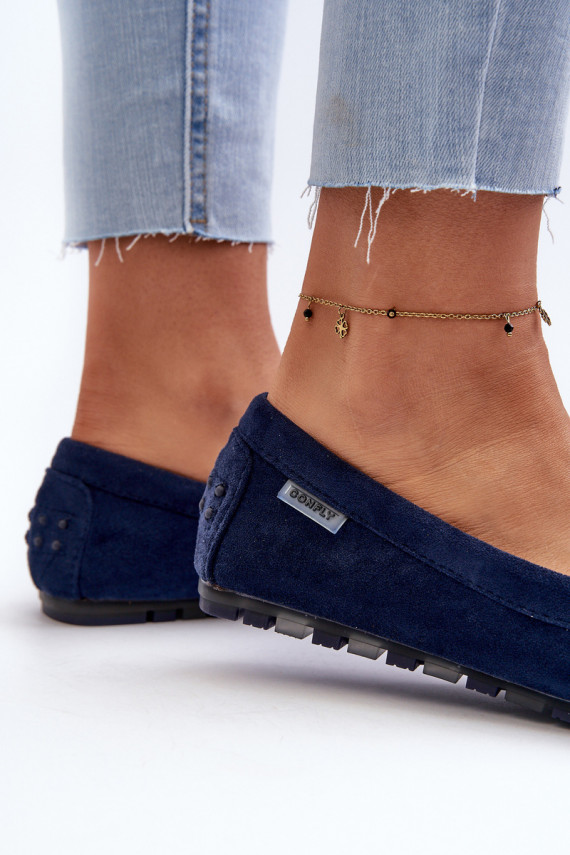 Women's Black Faux Suede Moccasins Amrutia