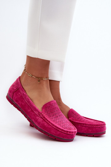 Pink Women's Suede Moccasins S.Barski LR755 2